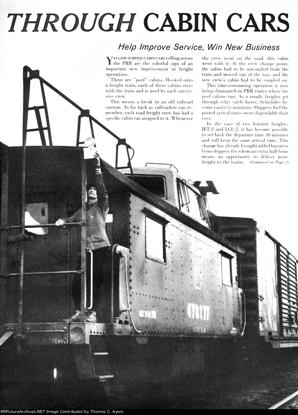 PRR "Through Cabin Cars," Page 1, 1962